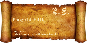 Mangold Edit névjegykártya
