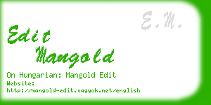 edit mangold business card